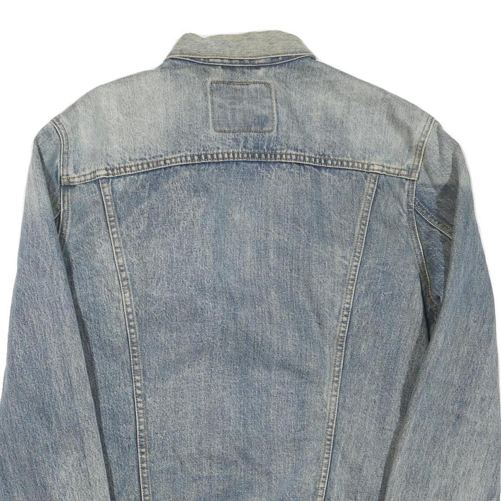 LEVI'S Mens Blue Denim Jacket L Cotton Blend Button Closure Classic Fit Fashion