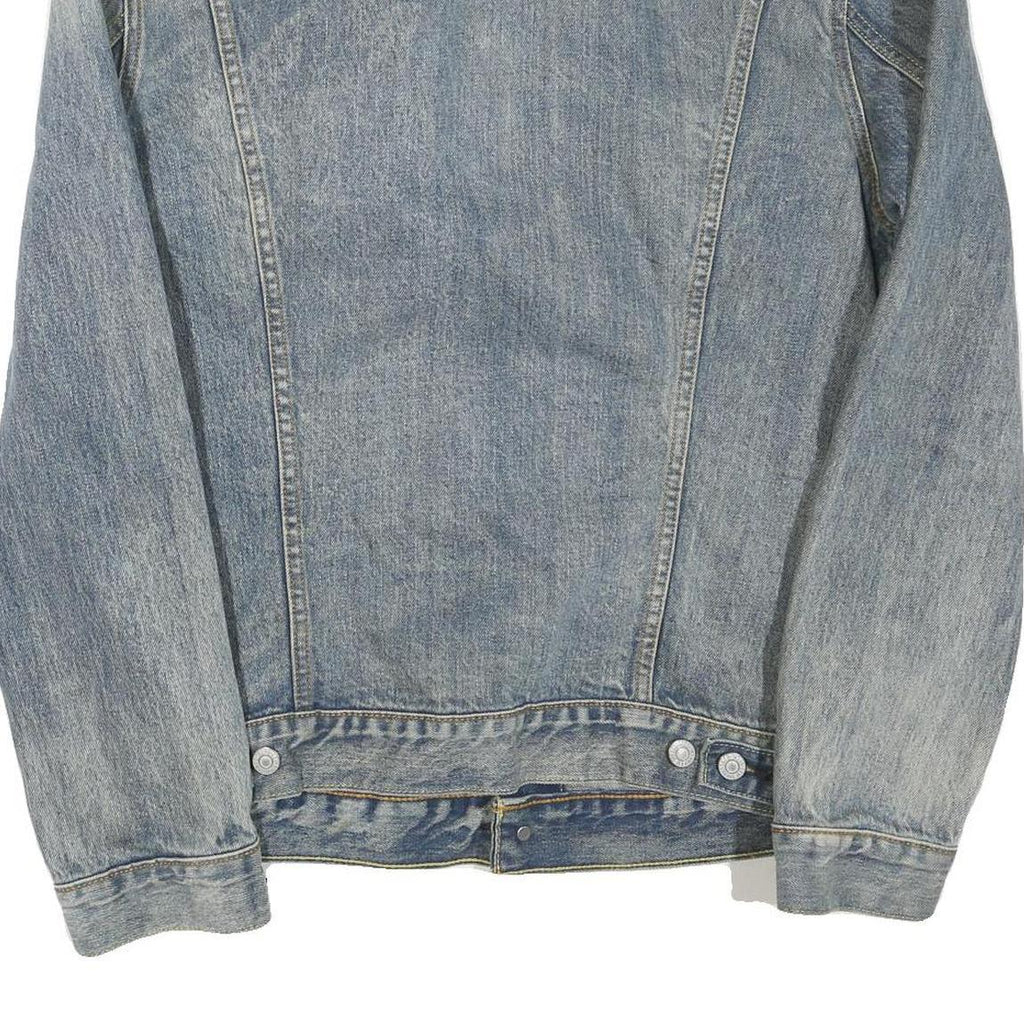 LEVI'S Mens Blue Denim Jacket L Cotton Blend Button Closure Classic Fit Fashion