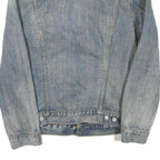 LEVI'S Mens Blue Denim Jacket L Cotton Blend Button Closure Classic Fit Fashion