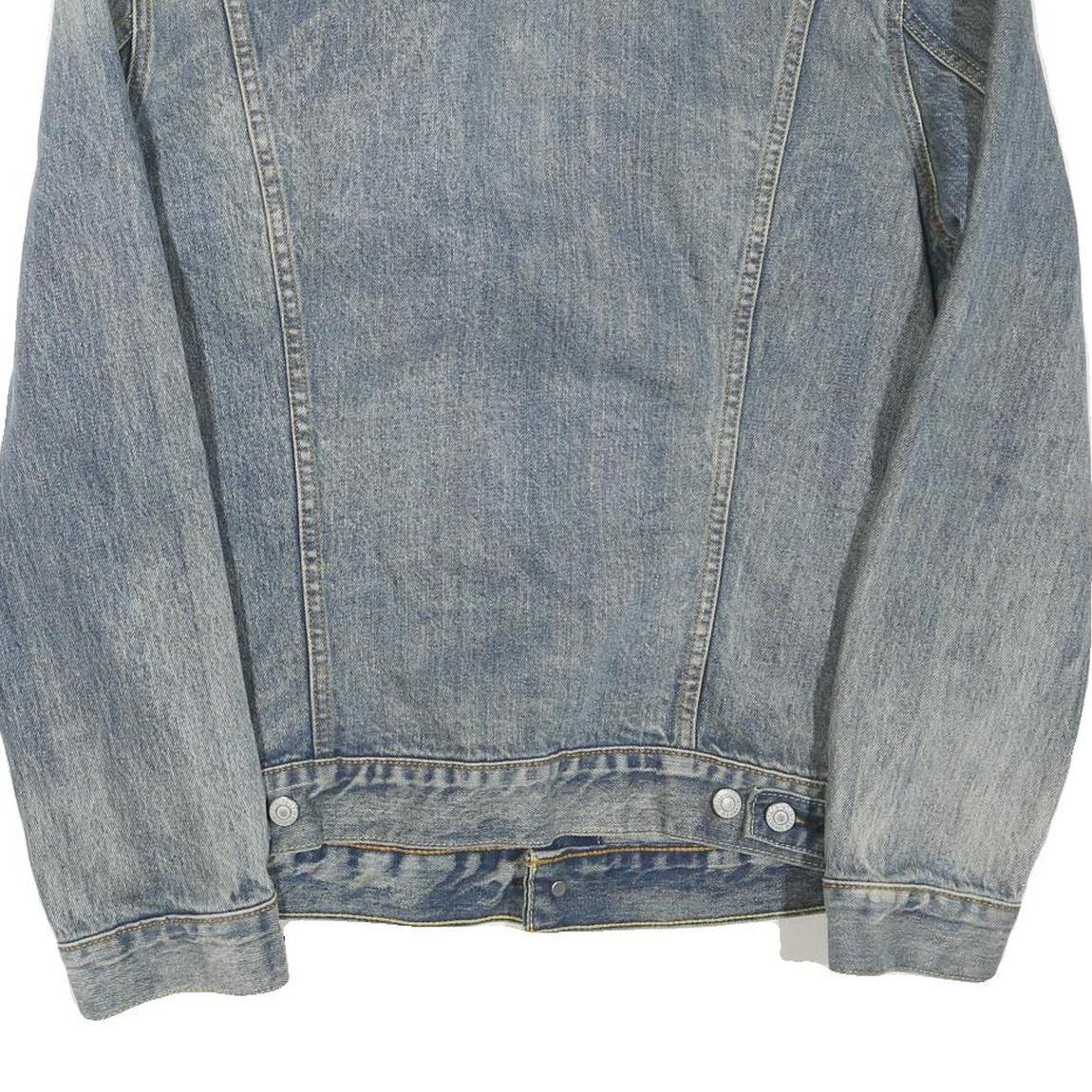 LEVI'S Mens Blue Denim Jacket L Cotton Blend Button Closure Classic Fit Fashion