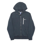 NIKE Mens Black Full Zip Hoodie M Cotton Blend Casual Sportswear Jacket
