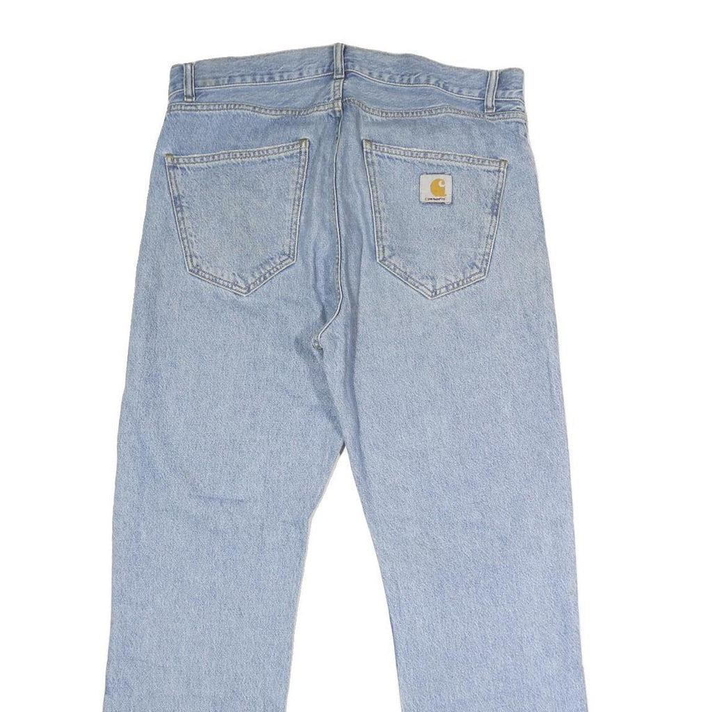 CARHARTT Mens Regular Fit Button Closure Light Blue Denim Jeans W36 L29 Classic