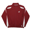 RUSSELL ATHLETIC Mens Maroon & White Track Jacket XL Polyester Zip Athletic