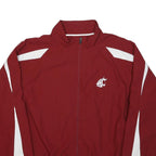 RUSSELL ATHLETIC Mens Maroon & White Track Jacket XL Polyester Zip Athletic