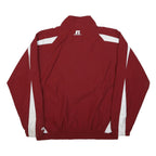 RUSSELL ATHLETIC Mens Maroon & White Track Jacket XL Polyester Zip Athletic