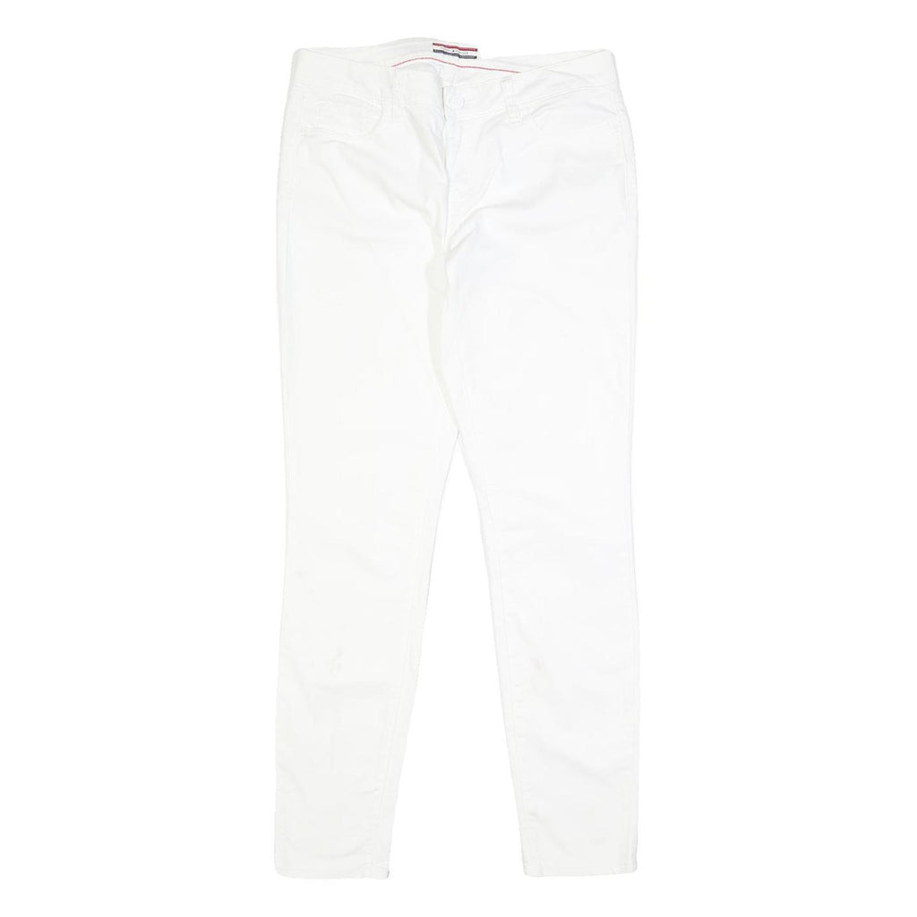 TOMMY HILFIGER Womens Slim White Denim Jeans W30 L29 Classic Zip Pocket