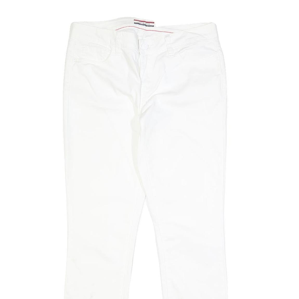 TOMMY HILFIGER Womens Slim White Denim Jeans W30 L29 Classic Zip Pocket