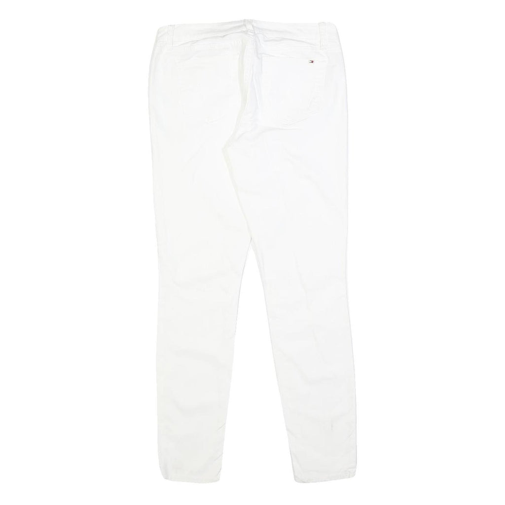 TOMMY HILFIGER Womens Slim White Denim Jeans W30 L29 Classic Zip Pocket