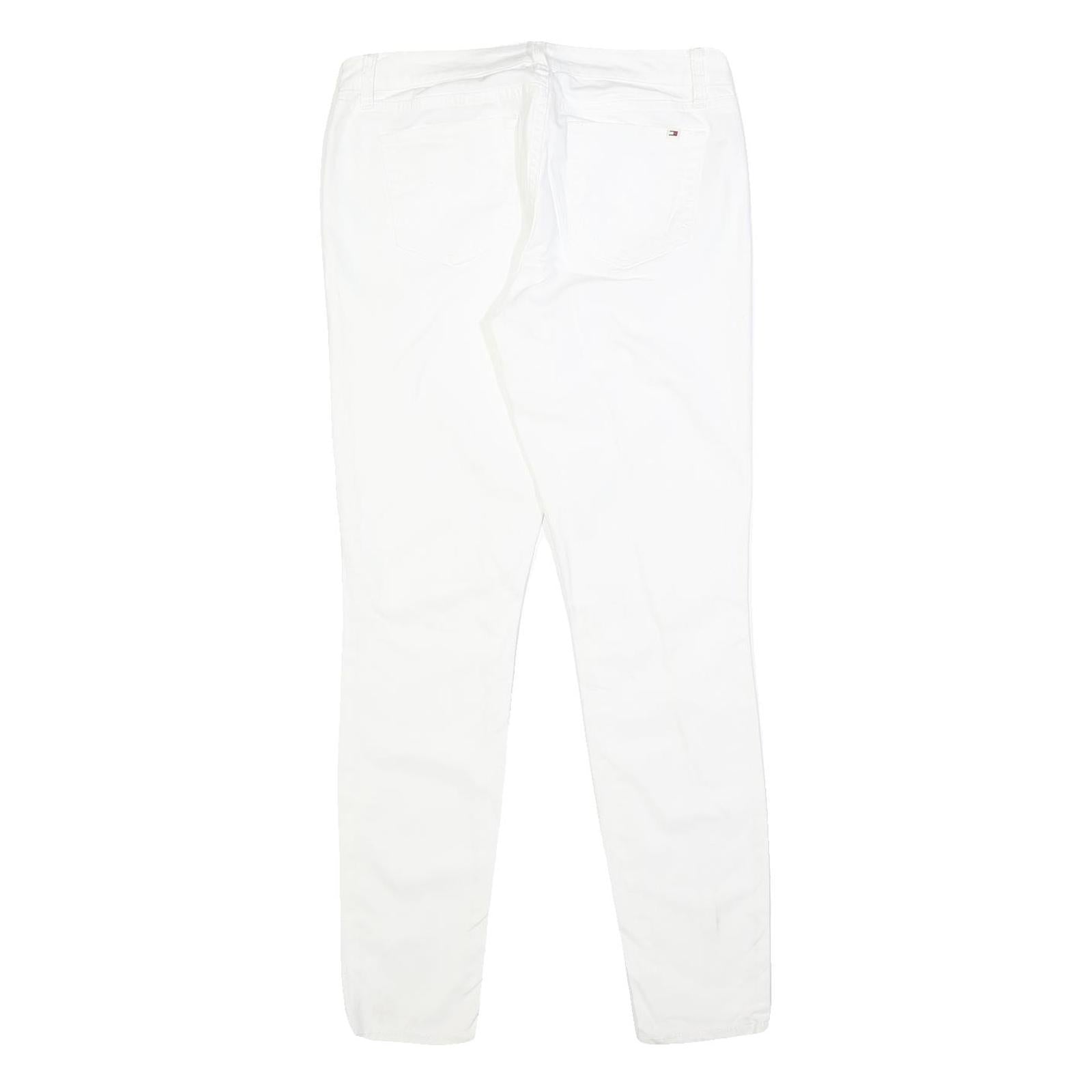 TOMMY HILFIGER Womens Slim White Denim Jeans W30 L29 Classic Zip Pocket