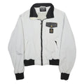 REFRIGIWEAR Womens White & Black Nylon Zip Jacket S Casual Lightweight Bomber