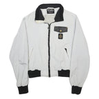 REFRIGIWEAR Womens White & Black Nylon Zip Jacket S Casual Lightweight Bomber