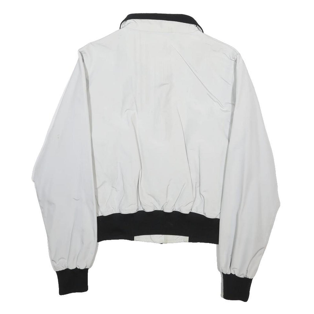 REFRIGIWEAR Womens White & Black Nylon Zip Jacket S Casual Lightweight Bomber