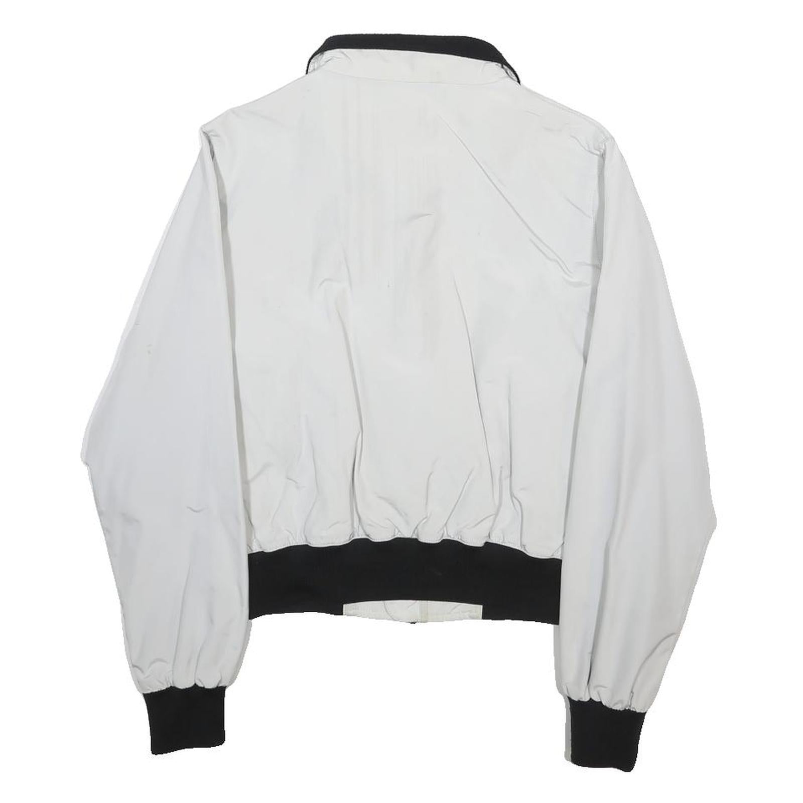 REFRIGIWEAR Womens White & Black Nylon Zip Jacket S Casual Lightweight Bomber
