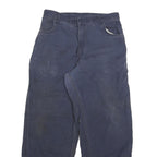 CARHARTT Mens Relaxed Blue Cotton Blend Trousers W32 L29 Workwear Casual Zip