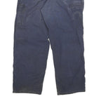 CARHARTT Mens Relaxed Blue Cotton Blend Trousers W32 L29 Workwear Casual Zip