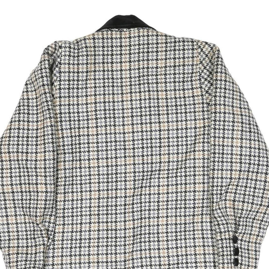 WOOLMARK Womens Black & White Houndstooth Wool Button Jacket M Woven Classic