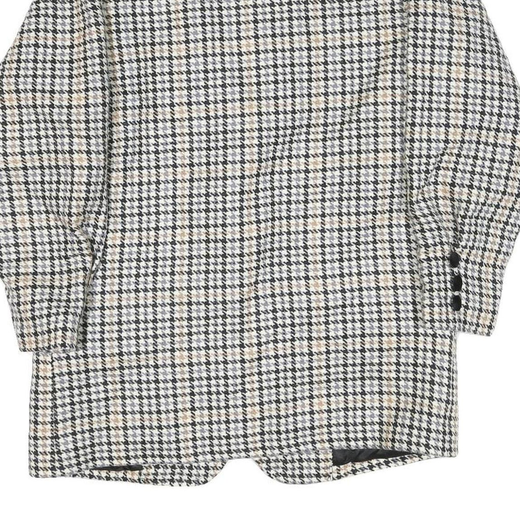 WOOLMARK Womens Black & White Houndstooth Wool Button Jacket M Woven Classic