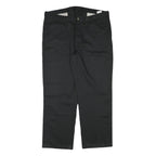 WRANGLER Mens Black Regular Fit Straight Leg Trousers W40 L30 Cotton Blend Zip