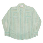 WRAPPERS Womens Shirt Green Striped Long Sleeve L