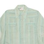 WRAPPERS Womens Shirt Green Striped Long Sleeve L