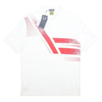 FRED PERRY X OFFSPRING Mens White & Red Short Sleeve Colourblock Polo Shirt M