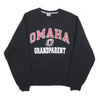RUSSELL ATHLETIC Mens Black Omaha Grandparent Crew Neck S Cotton Sweatshirt