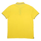 CHAMPION Mens Yellow Short Sleeve Plain L Cotton Blend Polo Shirt