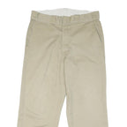 DICKIES Mens Cotton Blend Beige Regular Fit Straight Leg Trousers W32 L25
