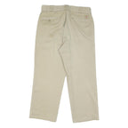 DICKIES Mens Cotton Blend Beige Regular Fit Straight Leg Trousers W32 L25
