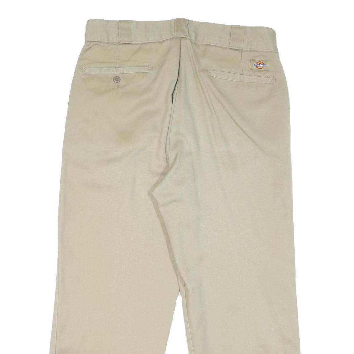 DICKIES Mens Cotton Blend Beige Regular Fit Straight Leg Trousers W32 L25