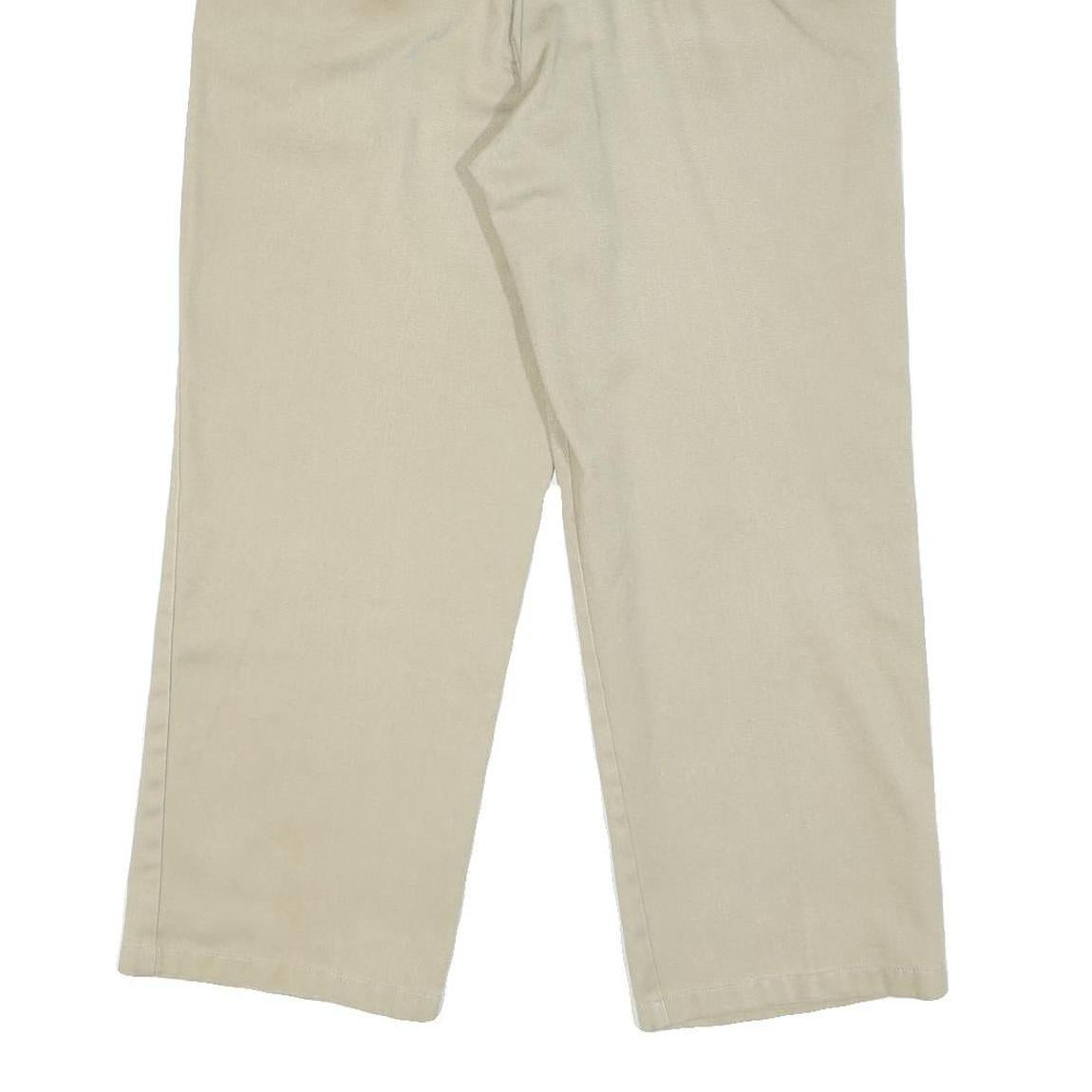 DICKIES Mens Cotton Blend Beige Regular Fit Straight Leg Trousers W32 L25