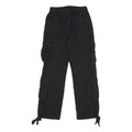 Womens Black Relaxed Cargo Trousers W24 L28 Viscose Blend Zip Pocketed