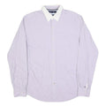TOMMY HILFIGER Mens Blue & White Shirt M Button-Down Collar Cotton Blend Smart