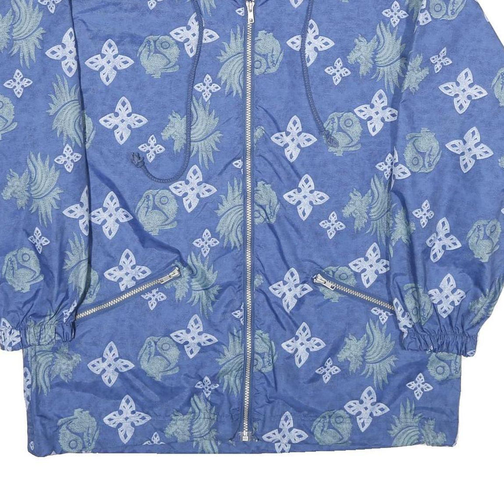 WEAR IT Mens Blue Print Zip Jacket M Nylon Casual Outdoor Patterned