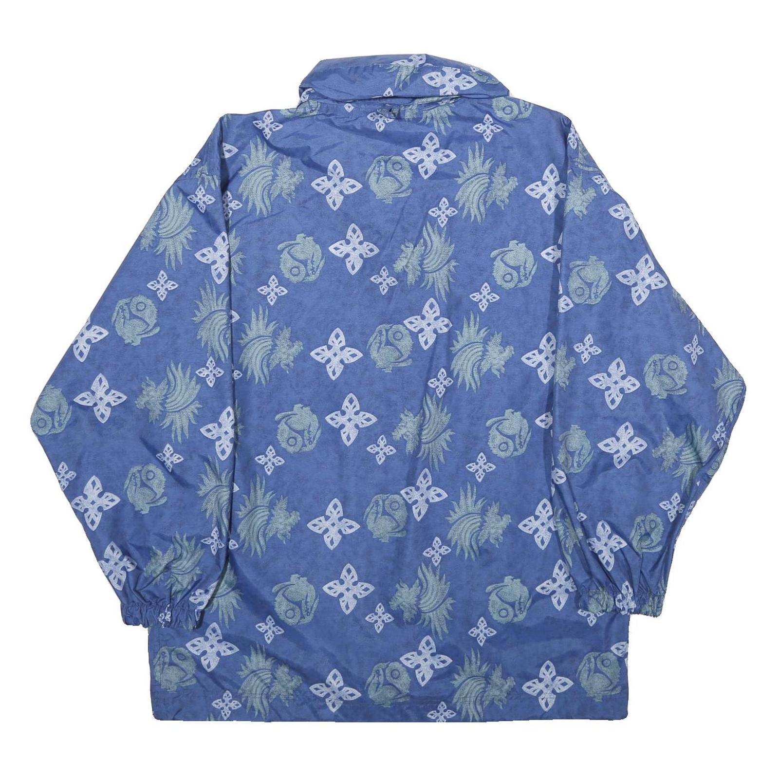 WEAR IT Mens Blue Print Zip Jacket M Nylon Casual Outdoor Patterned