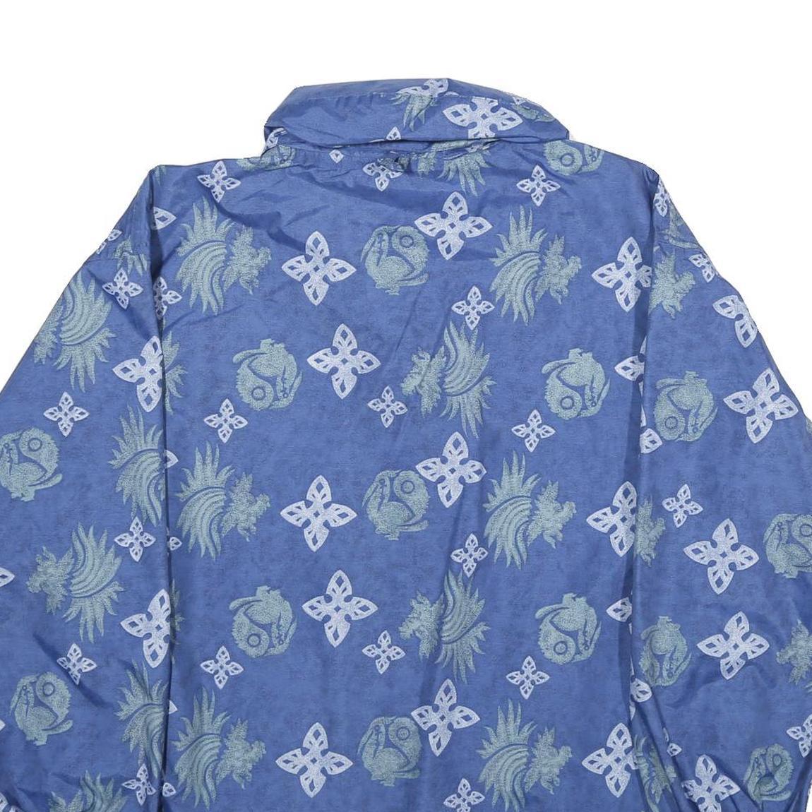 WEAR IT Mens Blue Print Zip Jacket M Nylon Casual Outdoor Patterned