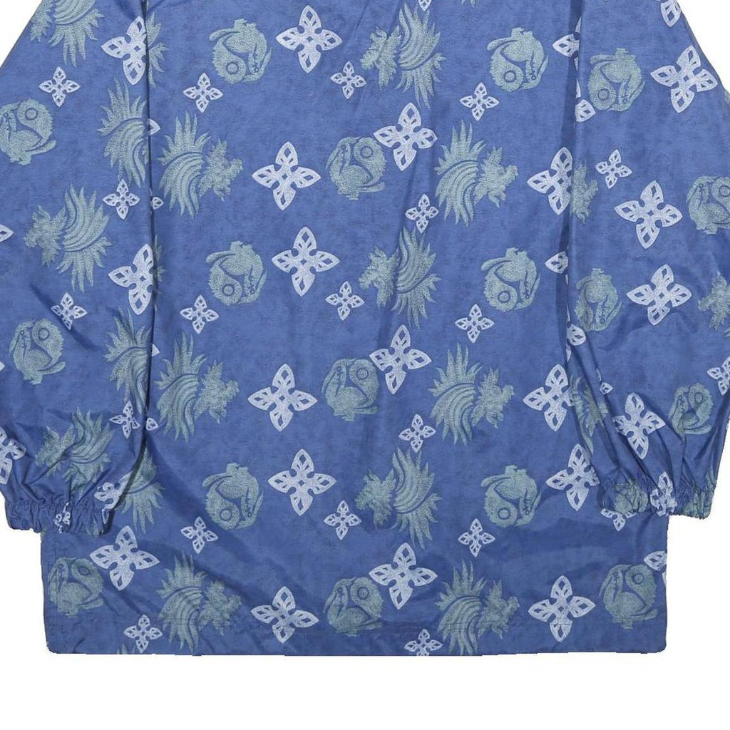 WEAR IT Mens Blue Print Zip Jacket M Nylon Casual Outdoor Patterned