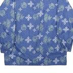 WEAR IT Mens Blue Print Zip Jacket M Nylon Casual Outdoor Patterned