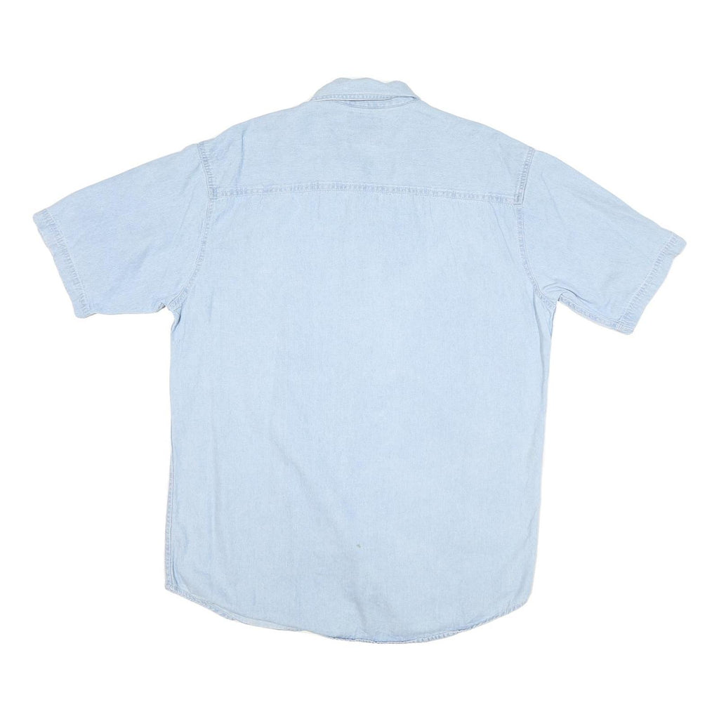 WRANGLER Mens Blue Denim Short Sleeve Shirt M Casual Button Down Summer