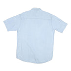 WRANGLER Mens Blue Denim Short Sleeve Shirt M Casual Button Down Summer