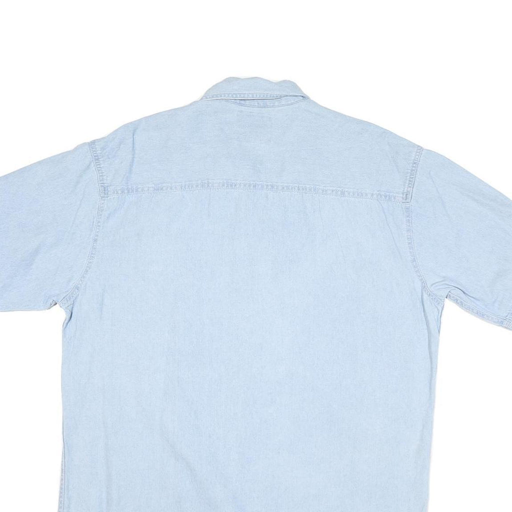 WRANGLER Mens Blue Denim Short Sleeve Shirt M Casual Button Down Summer