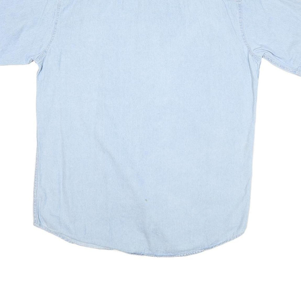 WRANGLER Mens Blue Denim Short Sleeve Shirt M Casual Button Down Summer