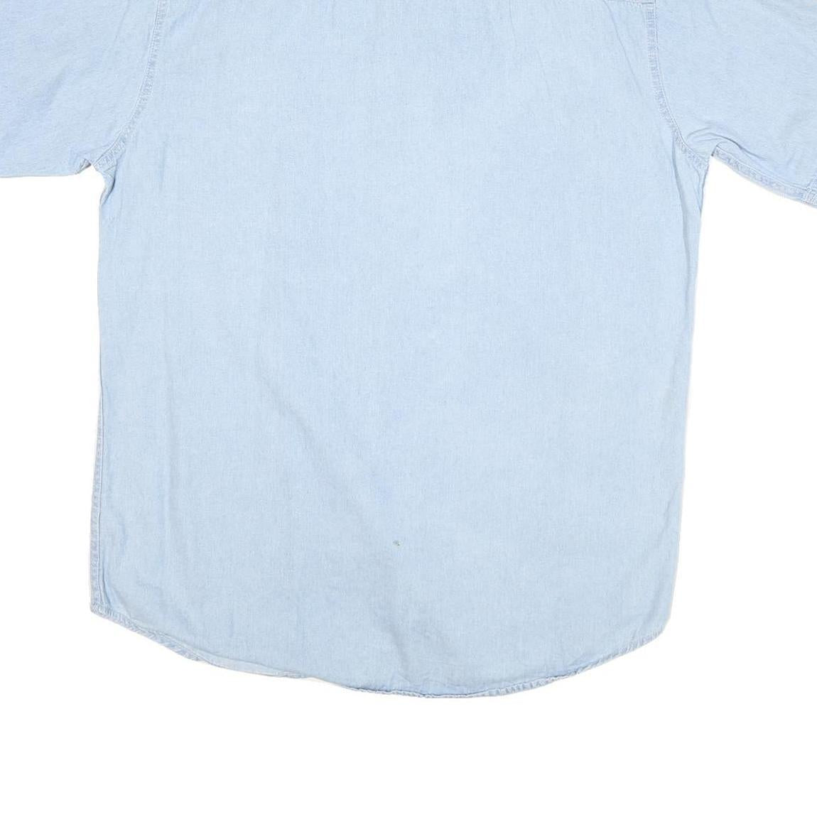 WRANGLER Mens Blue Denim Short Sleeve Shirt M Casual Button Down Summer