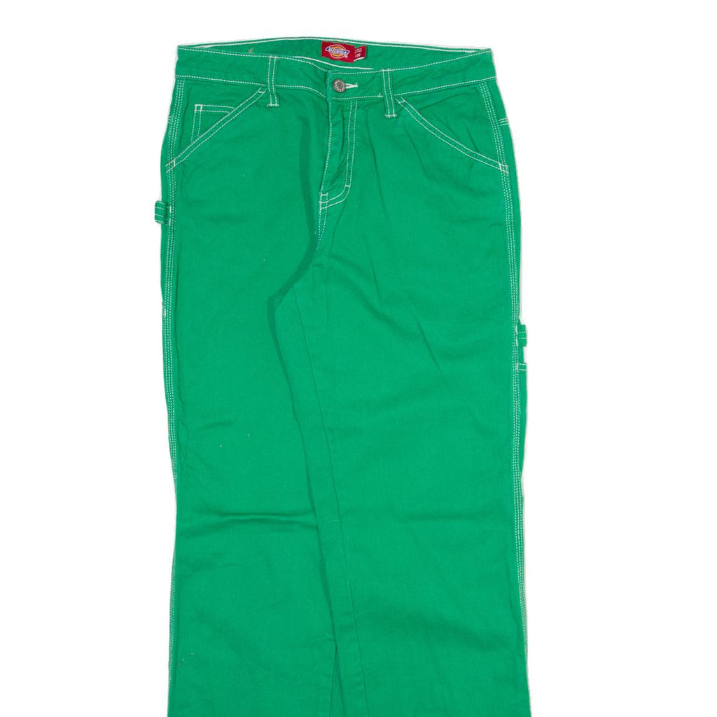 DICKIES Carpenter Womens Trousers Green Regular Straight W26 L31