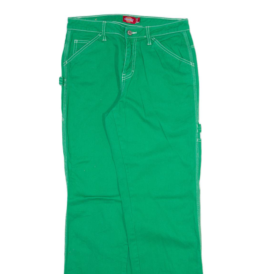 DICKIES Carpenter Womens Trousers Green Regular Straight W26 L31