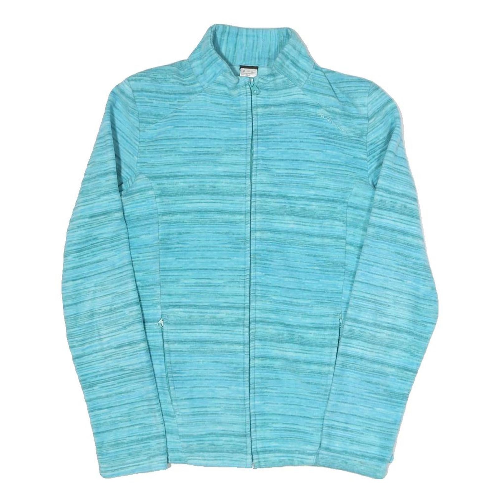 DECATHLON Womens Blue Polyester Blend Zip Jacket S Athletic Outdoor Casual