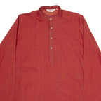 CONCAVE Mens Shirt Red Geometric Long Sleeve L
