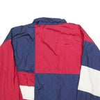 JC PENNY Mens Navy & Red Colourblock Zip Jacket L Polyester Blend Plain Casual