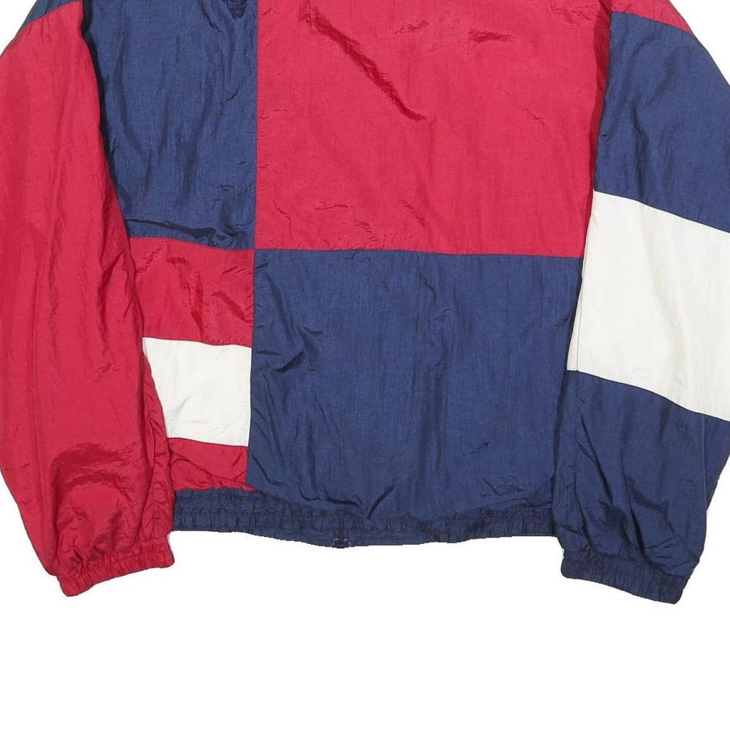 JC PENNY Mens Navy & Red Colourblock Zip Jacket L Polyester Blend Plain Casual