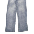 BLUEWAY Womens Jeans Blue Regular Straight Denim Light W28 L31 Casual Zip Pocket